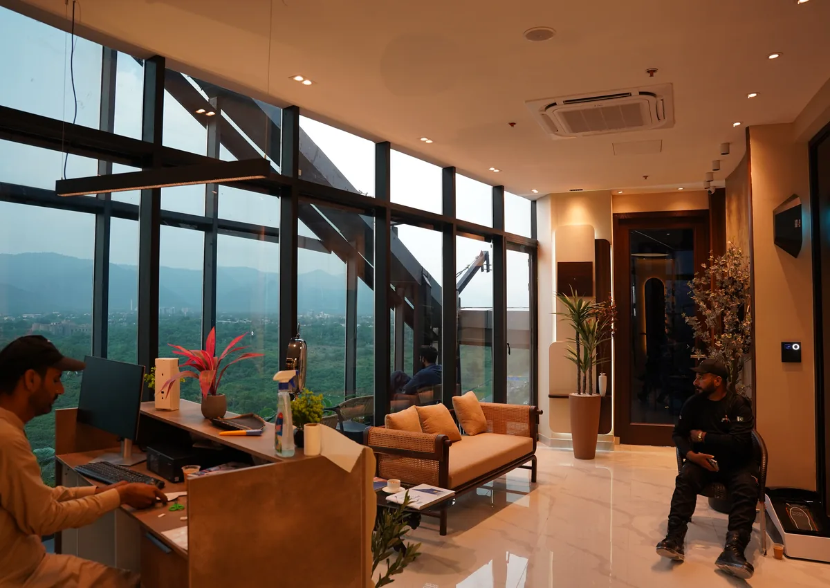 Reception and patient lounge at Tooth Crew Clinic, Tower 12, New Blue Area